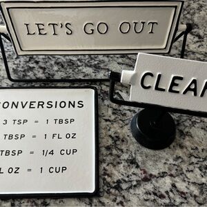 Set of Hearth and Hand Ceramic Metal Signs